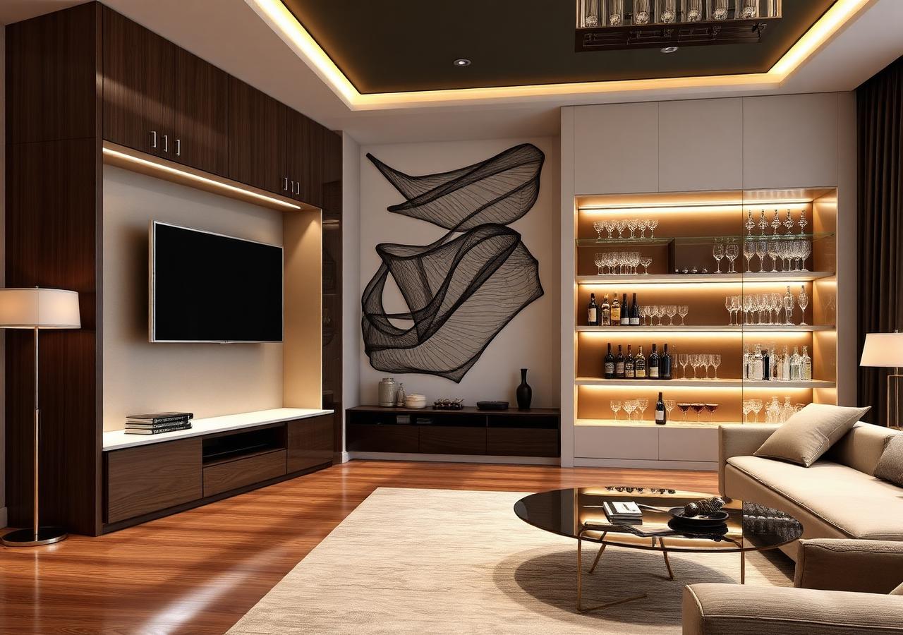 Hidden TV & Bar Units